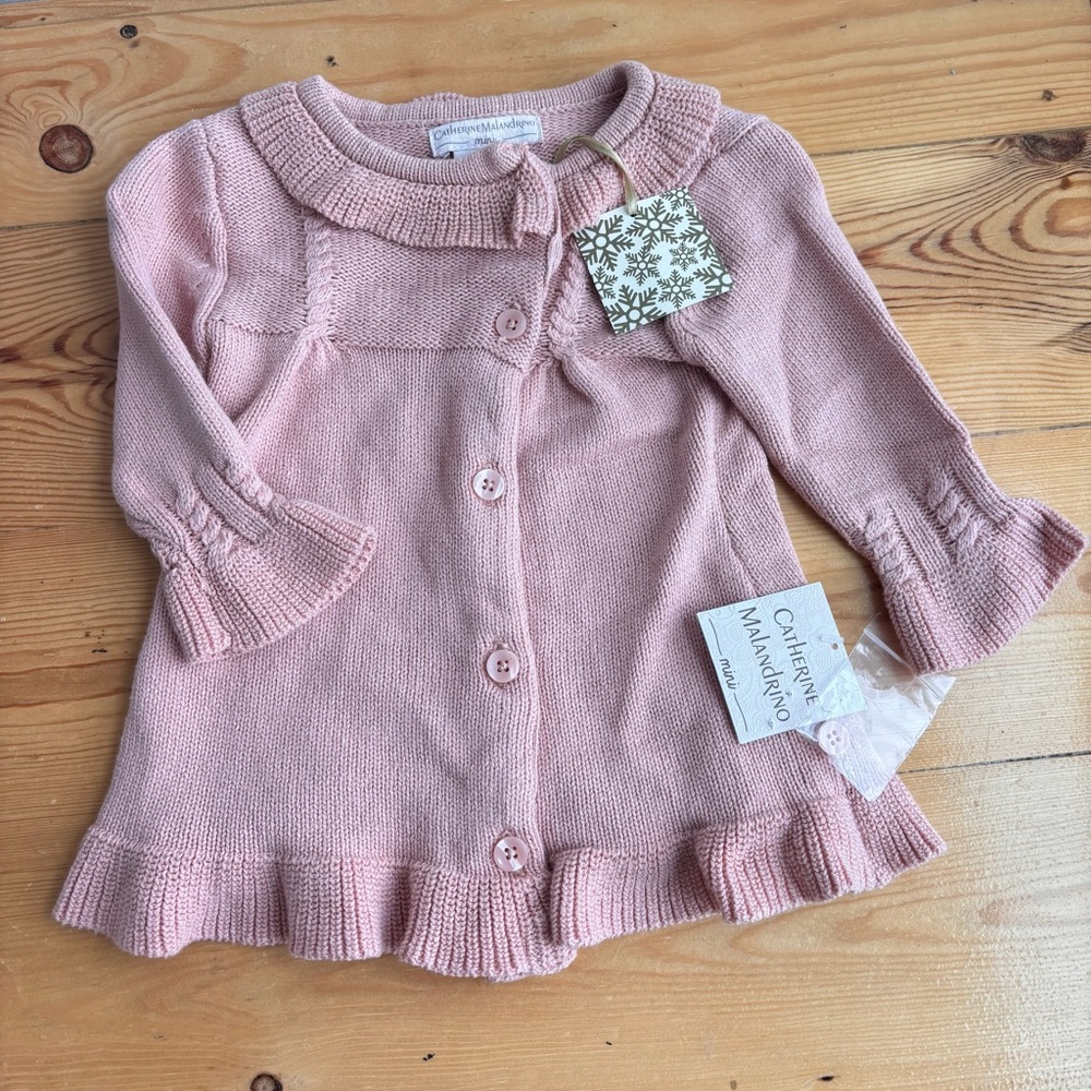 NWT Catherine Malandrino mini pink knit dress Sz 0-3M New